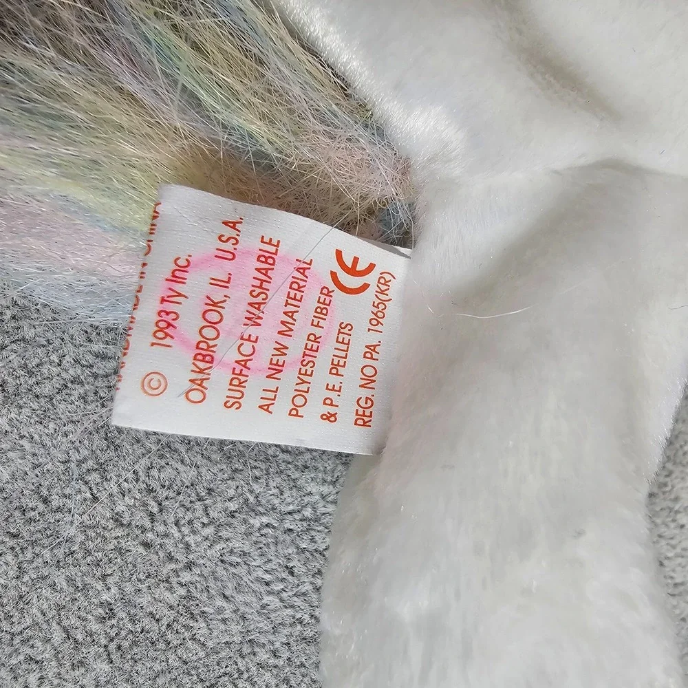 TY Beanie Baby Mystic Unicorn Iridescent Horn‎ Rainbow Fine Mane 1993 5th Gen